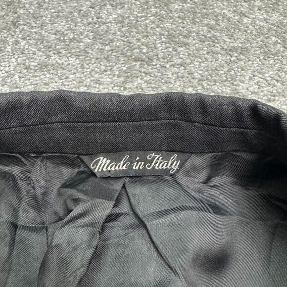 Ermenegildo Zegna Trofeo Suit Blazer Jacket Men 42R Dark Gray Double Vented Work - Picture 4 of 13